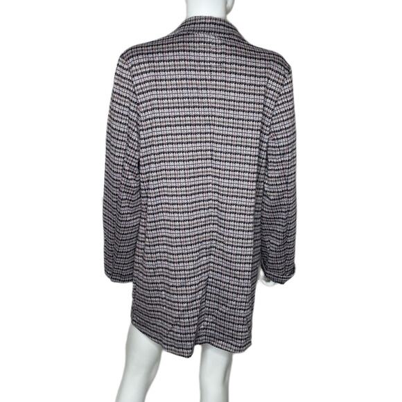 Sanctuary Women's Plaid Houndstooth Notch Collar Single Button Long Blazer sz M - Picture 3 of 4